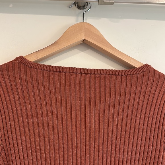 Vici Collection Rust Ribbed Button-Up Cropped Cardigan - Picture 10 of 12